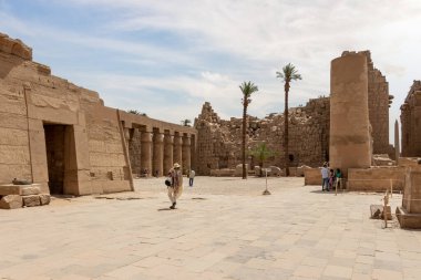 Luxor, Mısır - 20 Nisan 2020: Amun Tapınağı Kompleksi, Luxor, Mısır