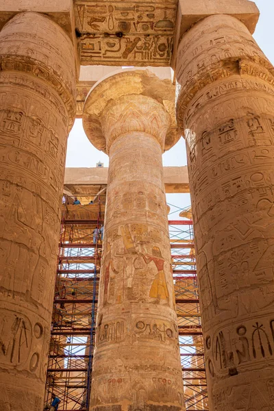 Luxor Egypt September 2021 View Main Axis Hypostyle Hall Its — Stock Photo, Image