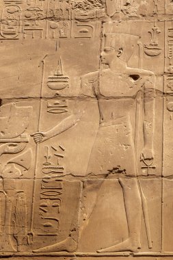 Antik taş, Mısır hiyerogliflerini Karnak Tapınağı, Lüksör, Mısır 'da oymuş.