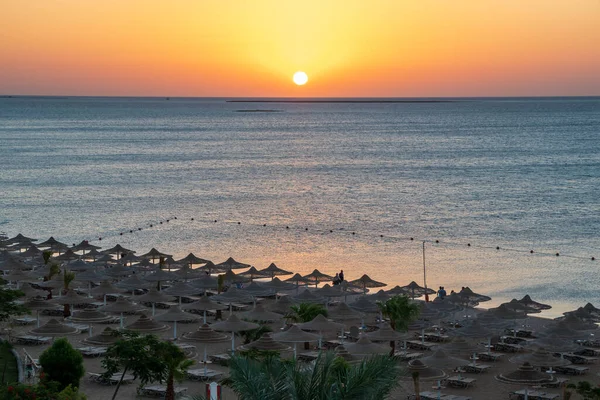 Hurghada Egito Setembro 2021 Nascer Sol Hotel Solymar Soma Beach — Fotografia de Stock