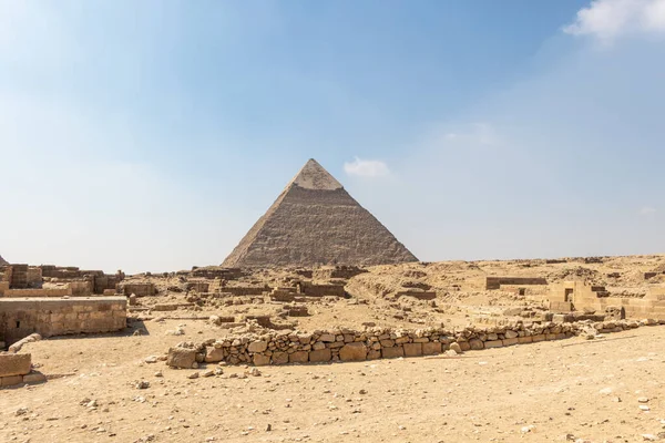 Pyramiden Khafre Chephren Den Näst Högsta Antika Egyptiska Pyramiderna Giza — Stockfoto