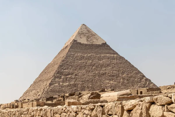 Pyramid Khafre Chephren Second Tallest Ancient Egyptian Pyramids Giza Tomb — ストック写真