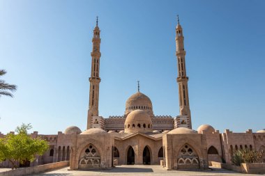 Mustafa Mosque is a large Islamic temple in Sharm El Sheikh, Sinai Peninsula, Egypt. Religion concept