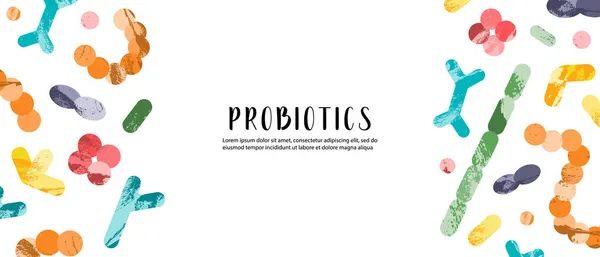 Probiotik Bakteri Asam Laktat Mikroorganisme Baik Untuk Usus Kesehatan Flora Stok Ilustrasi Bebas Royalti