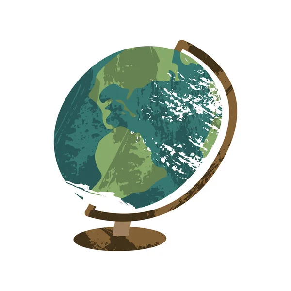 Dunia Sekolah Planet Bumi Dunia Ilustrasi Kartun Datar Vektor - Stok Vektor