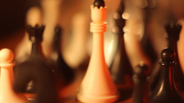 Schackspel Spela Schack Schackbräda — Stockvideo