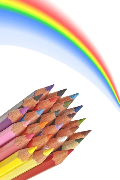 rainbow ile renkli ahşap kalemler