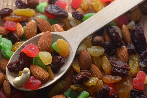 Nut mix és szárított gyümölcsök — Stock Fotó