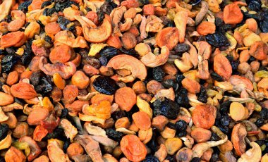 Various dried fruit for compote   clipart