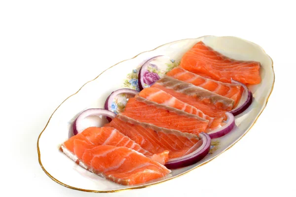 Fatias de salmão para um sanduíche — Fotografia de Stock