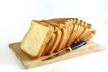 tost beyaz ekmek, beyaz bir arka plan üzerinde izole