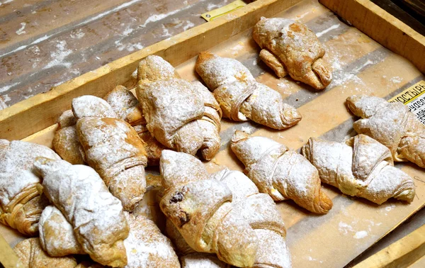 Pâtisseries fraîches au comptoir d'une confiserie — Photo