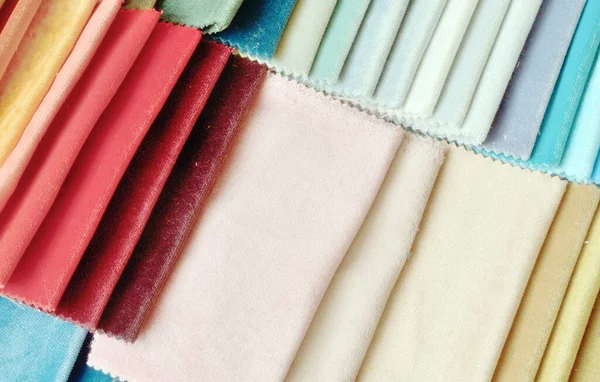 Échantillons Multicolores Tissu Ameublement Pour Meubles Rembourrés — Photo