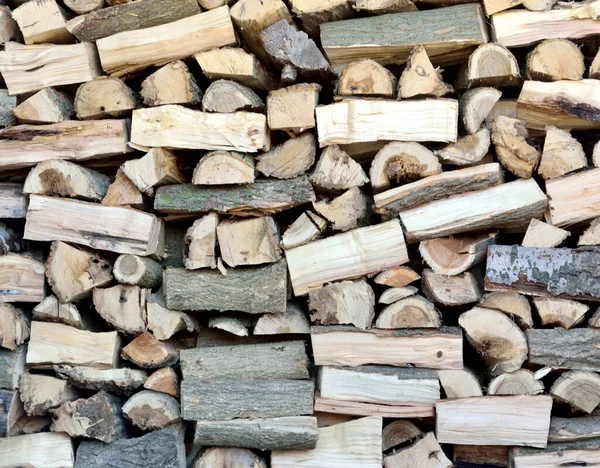 Wooden Logs Firewood Stacked Woodpile Use Winter — Stock Photo, Image