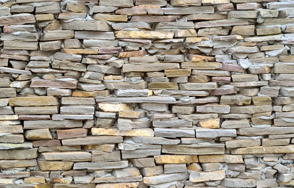 天然石 薄い石 平らな形 灰色と茶色で作られた壁 — ストック写真