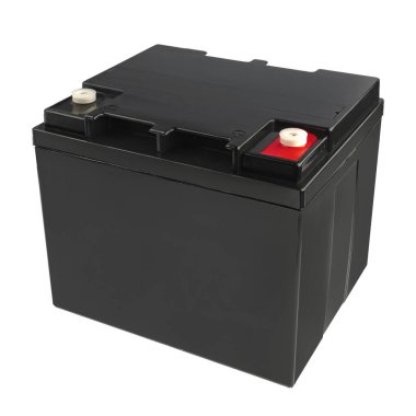 Şarj edilebilir batarya, enerji kaynağı, beyaz arka planda.