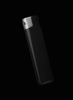 black lighter, on a black background isolated