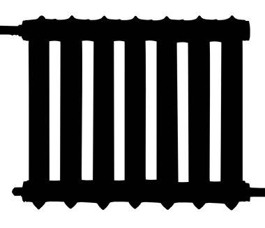 İzolasyonda beyaz arkaplanda ısıtma için dökme demir pil