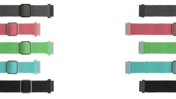 Bracelet Silicone Pour Montres Intelligentes Sur Fond Blanc Isolation Collage — Photo