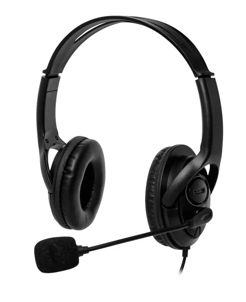 Słuchawki Komputera Słuchawki Izolowane Białym Tle — Zdjęcie stockowe
