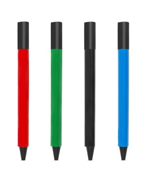 İzolasyon ve kolajda beyaz arkaplana yazmak için kalemler