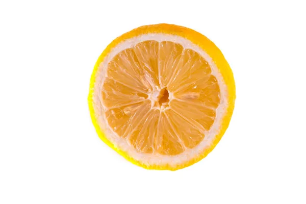 Un demi citron sur fond blanc en isolement — Photo