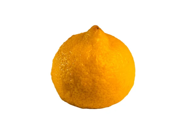 En halv citron på en vit bakgrund i isolering — Stockfoto