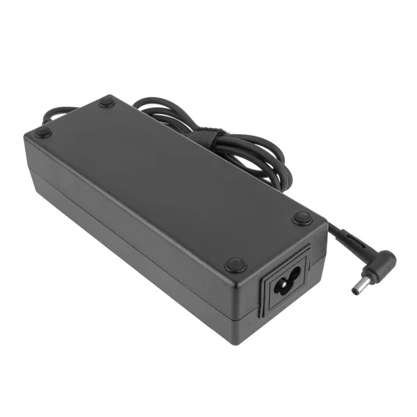 Laptop Adapter Laptop Reserveonderdeel Witte Achtergrond — Stockfoto