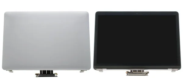 笔记本电脑的身体部件 笔记本电脑的屏幕组件 计算机的零件 白色背景 — 图库照片