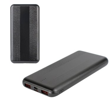 Telefon için taşınabilir şarj aleti, telefon tableti için cihaz, beyaz arka planda izole edilmiş.