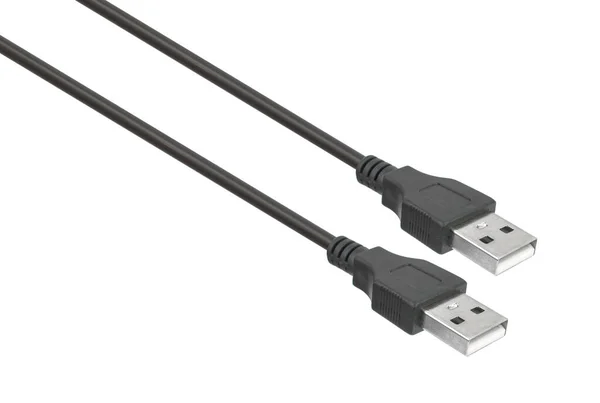 Usb连接器 Usb带白色背景电缆隔离 — 图库照片