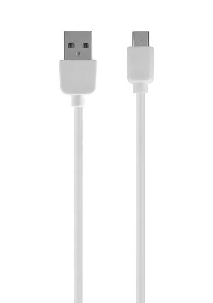 Connector Usb Micro Usb Cable White Isolated White Background — Stock Photo, Image