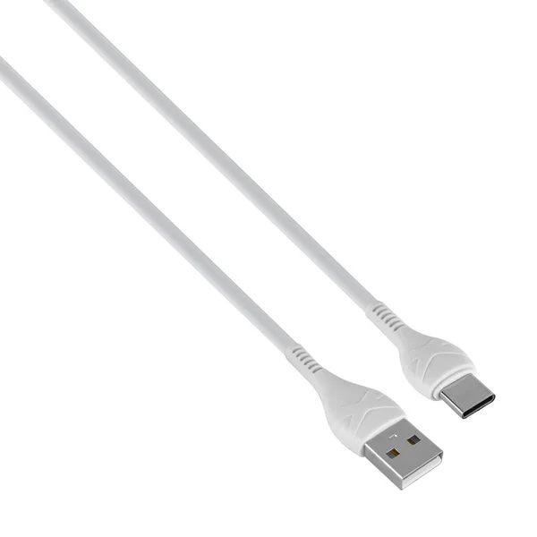 Connector Met Usb Kabel Type Zwart Geïsoleerd Witte Achtergrond — Stockfoto