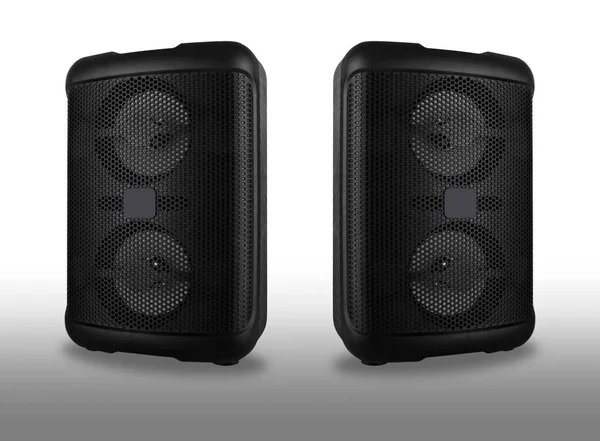 akustik ses sistemi, beyaz arkaplanda hoparlörler