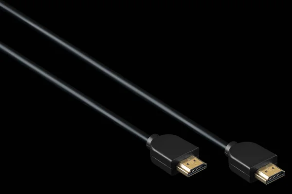Two Hdmi Connectors Cable Black Background — Stock Photo, Image