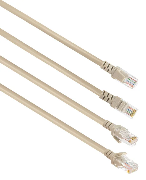 Kabel Met Connector Connector Voor Bekabelde Internetverbinding Een Witte Achtergrond — Stockfoto