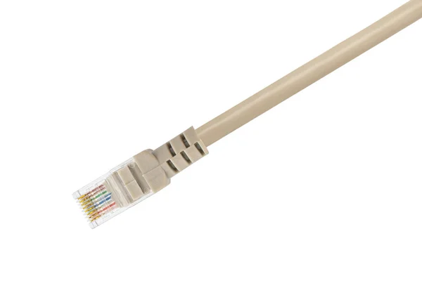 Câble Avec Connecteur Connecteur Pour Connexion Internet Filaire Sur Fond — Photo