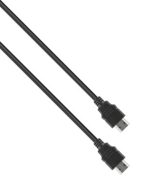 Beyaz arkaplanda izole edilmiş kablo ile HDMI bağlantısı