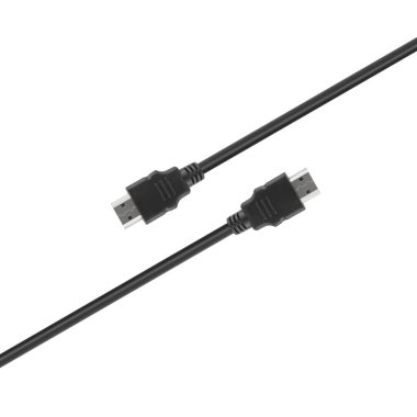 Beyaz arkaplanda izole edilmiş kablo ile HDMI bağlantısı