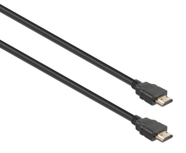 Beyaz arkaplanda izole edilmiş kablo ile HDMI bağlantısı