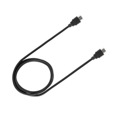 Beyaz arkaplanda izole edilmiş kablo ile HDMI bağlantısı