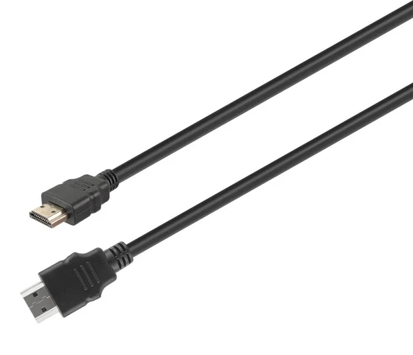 Conector Hdmi Com Cabo Isolado Fundo Branco — Fotografia de Stock