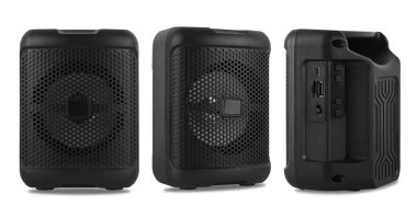 Akustik sistem, beyaz arkaplanda akustik hoparlörler