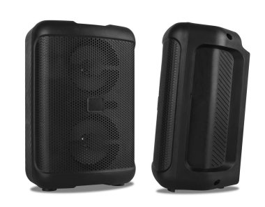 Akustik sistem, beyaz arkaplanda akustik hoparlörler