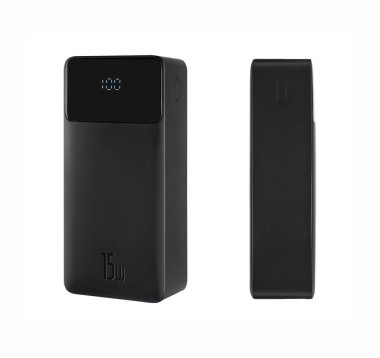 Tablet telefon için harici pil, beyaz arkaplanda telefon aksesuarı