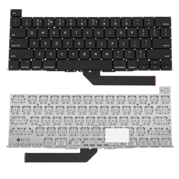 Keyboard Laptop View Two Sides White Background — Φωτογραφία Αρχείου