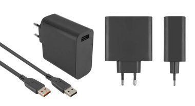 power adapter for laptop tablet, laptop accessory on white background
