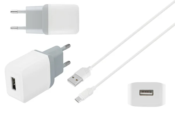 power adapter for phone tablet, phone accessory, on white background in and
