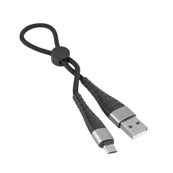 Cable Usb Micro Usb Connector White Background — 스톡 사진