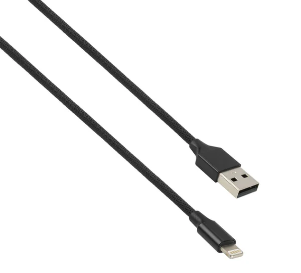 Cable Usb Lightning Connector Isolated White Background — Stockfoto